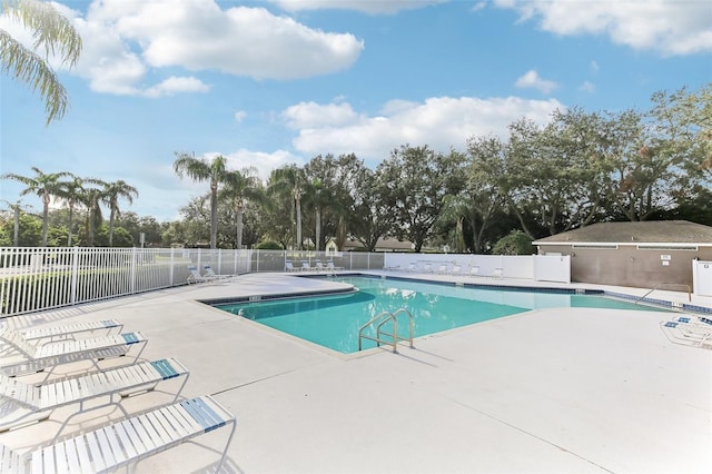 view of pool featuring a patio area