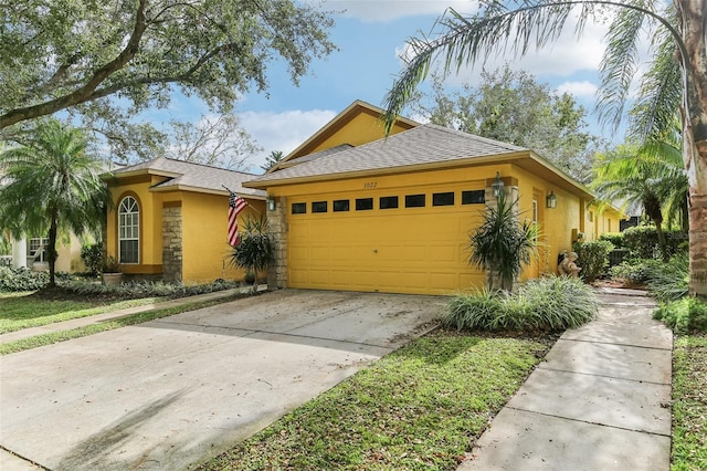 view of front of property featuring a garage