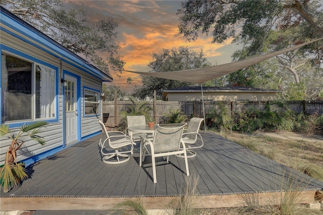 view of deck at dusk