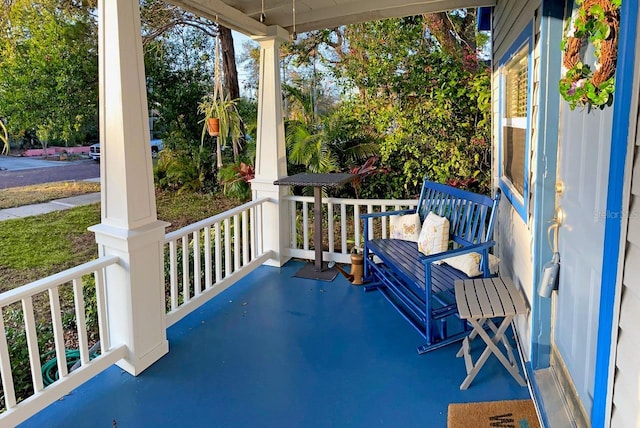 view of patio with a porch