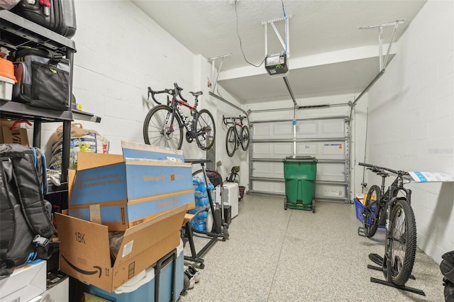 garage featuring a garage door opener