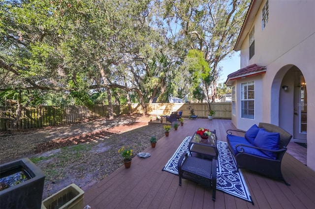 deck with outdoor lounge area