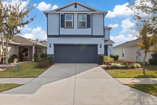 view of front property with a garage