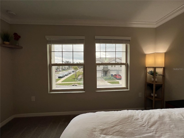 bedroom featuring ornamental molding