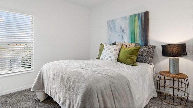 bedroom featuring carpet floors and multiple windows