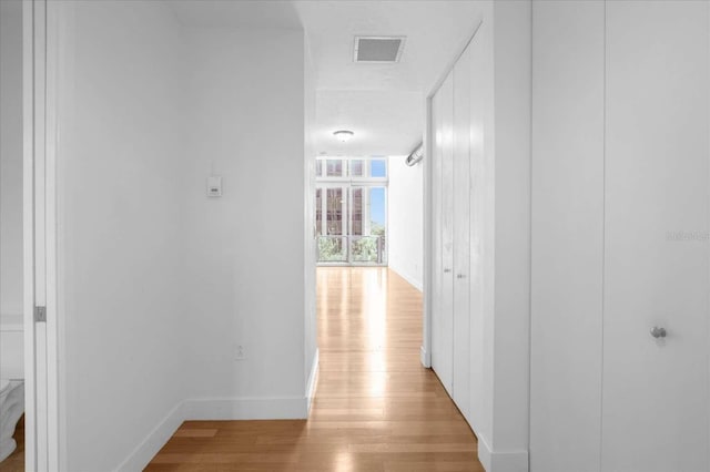 hall featuring light hardwood / wood-style floors