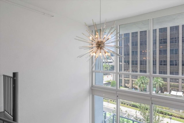 detailed view of a chandelier