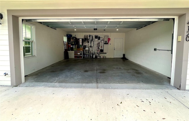 view of garage