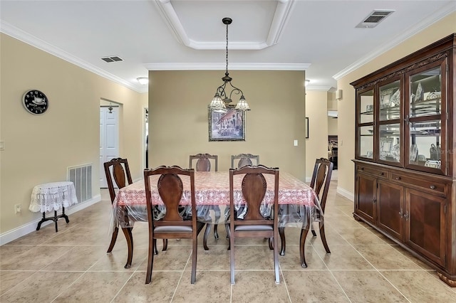 dining room with crown molding