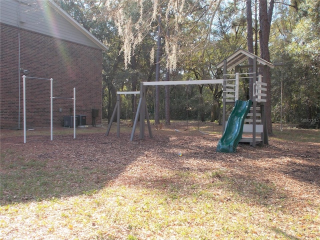 view of play area featuring central AC