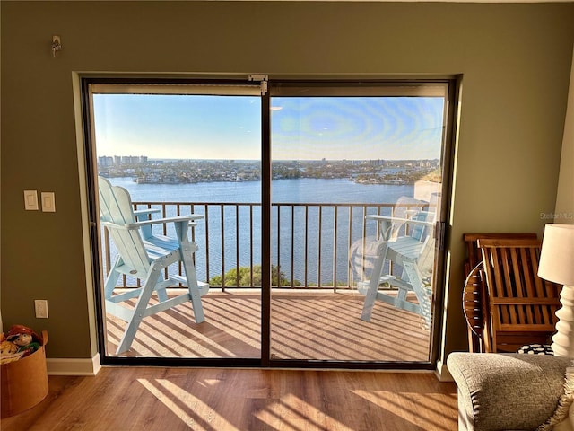 balcony with a water view