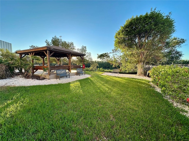 view of yard featuring a gazebo