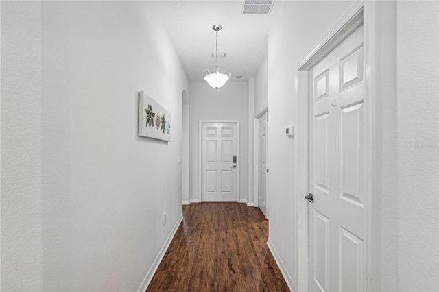 hall featuring dark hardwood / wood-style flooring