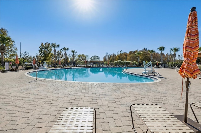 view of pool with a patio