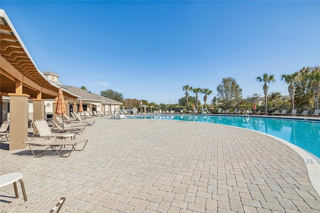 view of pool with a patio