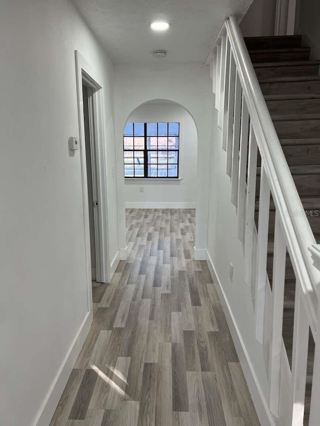 hall featuring hardwood / wood-style flooring