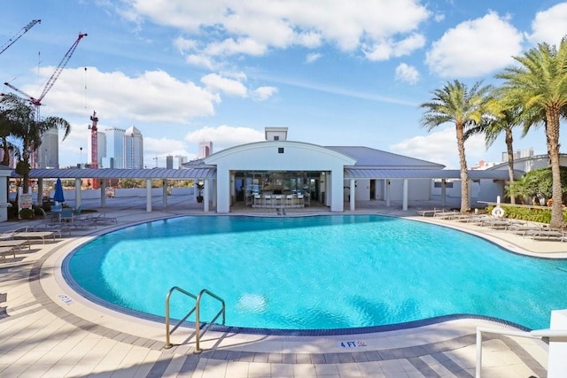 view of pool with a patio area