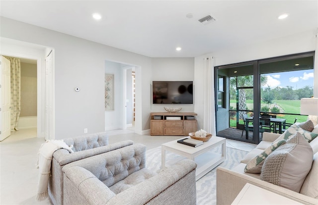 view of tiled living room