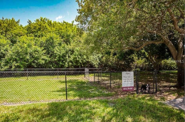 view of property's community featuring a lawn