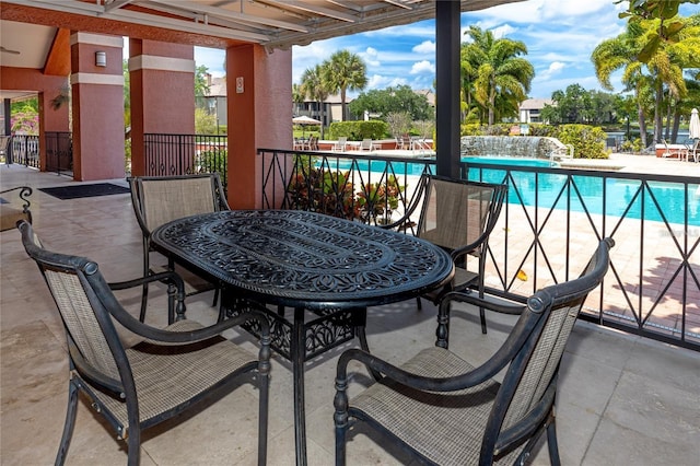 balcony featuring a patio area