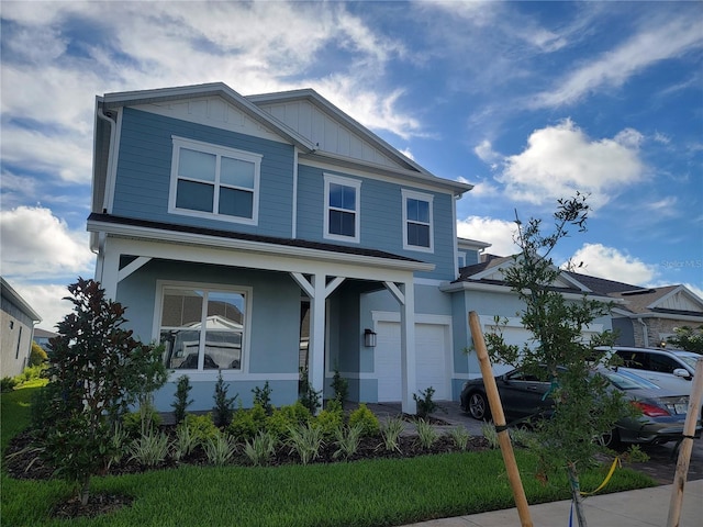 view of front facade featuring board and batten siding