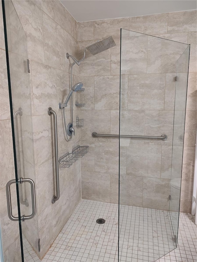 bathroom featuring walk in shower