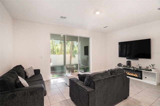 view of tiled living room