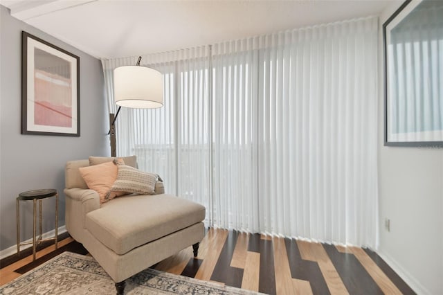 sitting room featuring hardwood / wood-style floors