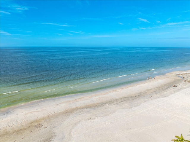 property view of water with a beach view