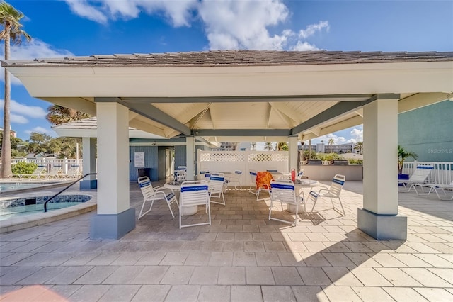 view of patio with a gazebo