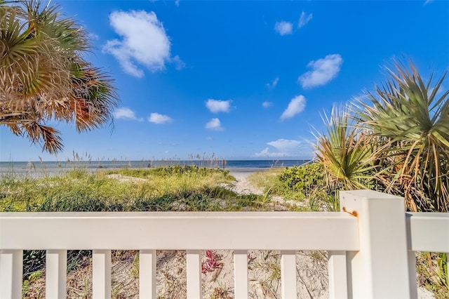 property view of water with a view of the beach