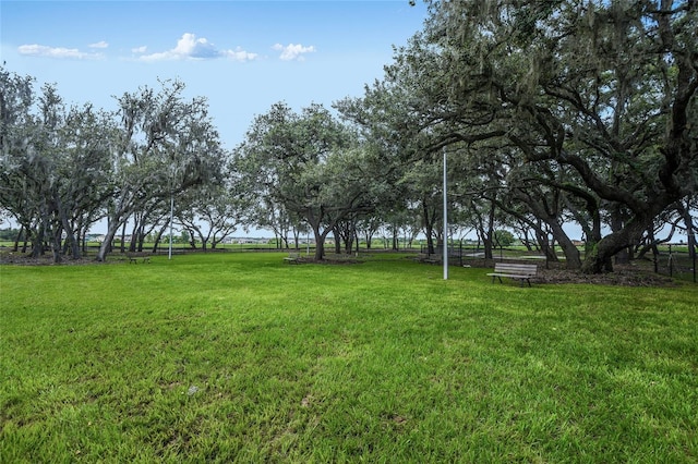 view of yard with a rural view