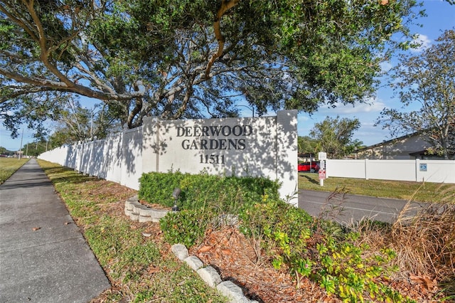 view of community sign