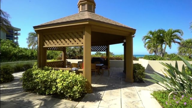 view of home's community featuring a gazebo and a patio area