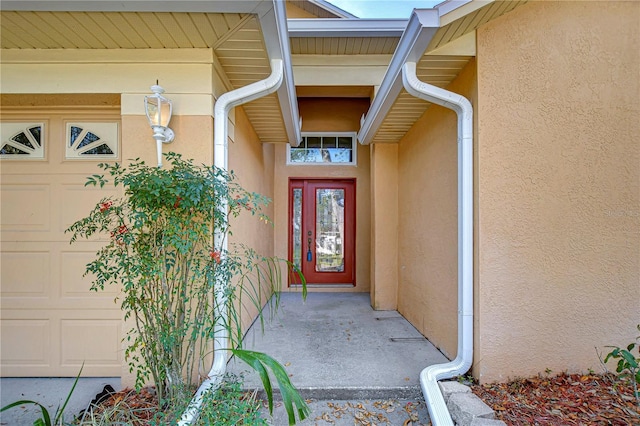 entrance to property with a garage