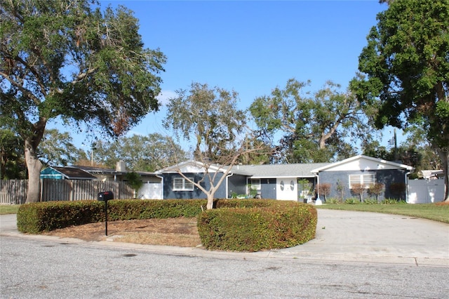 view of single story home