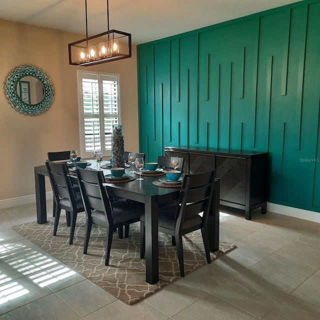 view of tiled dining space