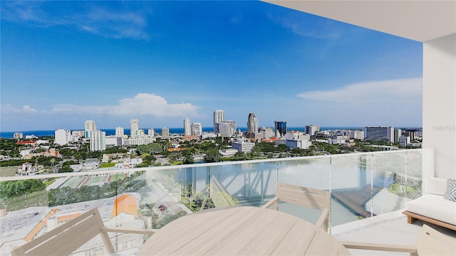 balcony with a water view