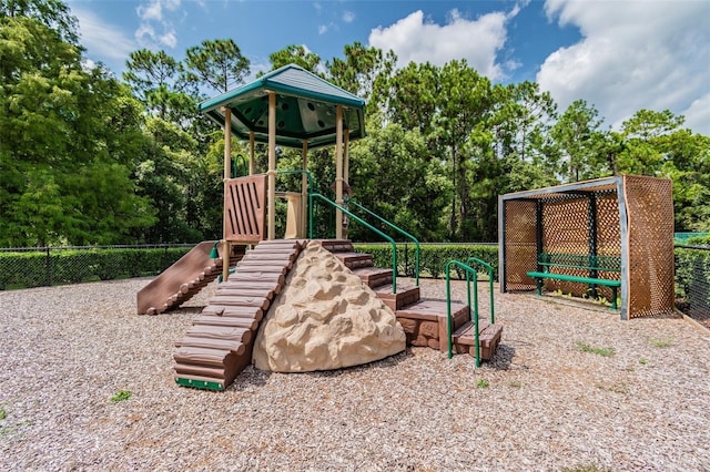 view of jungle gym