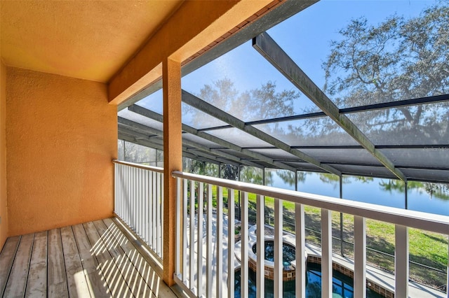 balcony with a water view