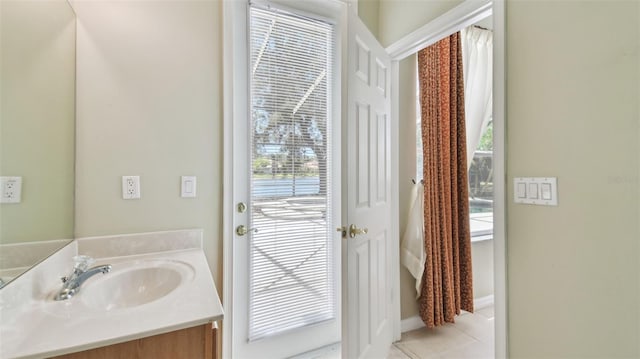 2024 Capri Ln, Mount Dora, FL 32757 - bathroom with vanity and tile patterned floors