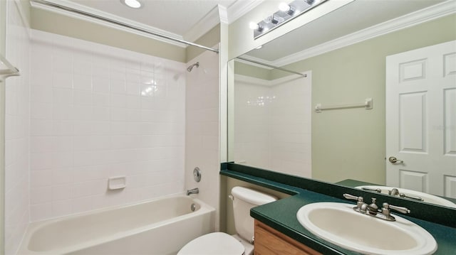 2024 Capri Ln, Mount Dora, FL 32757 - full bathroom featuring crown molding, bathing tub / shower combination, and vanity