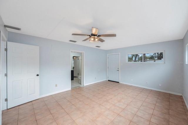 spare room featuring ceiling fan