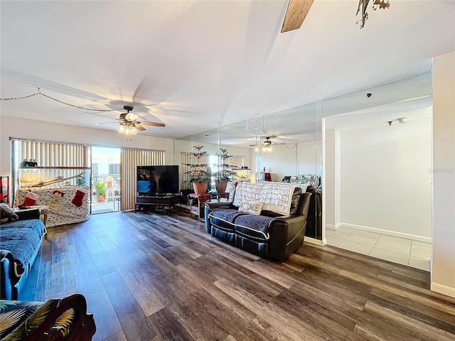 living room with wood-type flooring