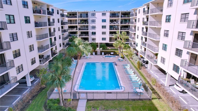 view of pool featuring a patio area