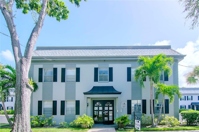 view of front of property featuring french doors