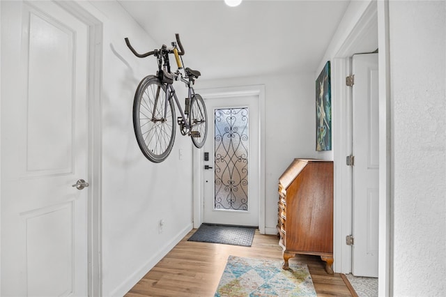 entrance foyer with light wood-type flooring