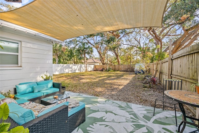 view of patio / terrace with an outdoor living space