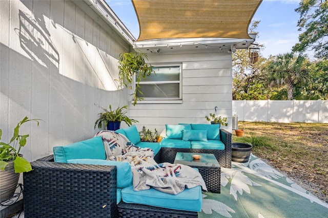 view of patio / terrace with an outdoor living space