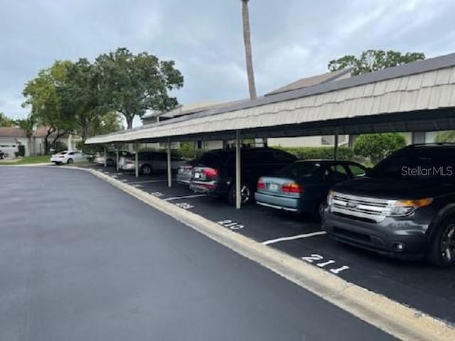 view of covered parking lot